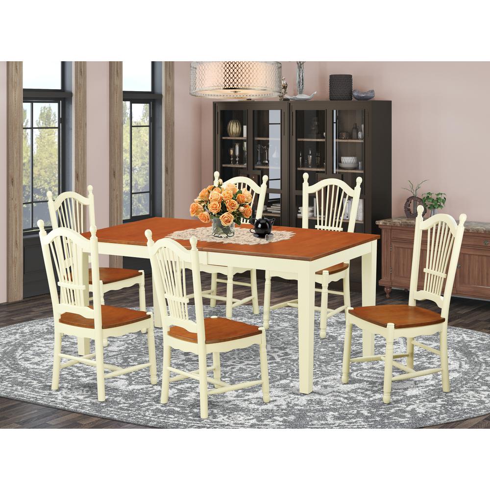 7  PC  Kitchen  nook  Dining  set  for  6-Kitchen  dinette  Table  and  6  Dining  Chairs. Picture 1