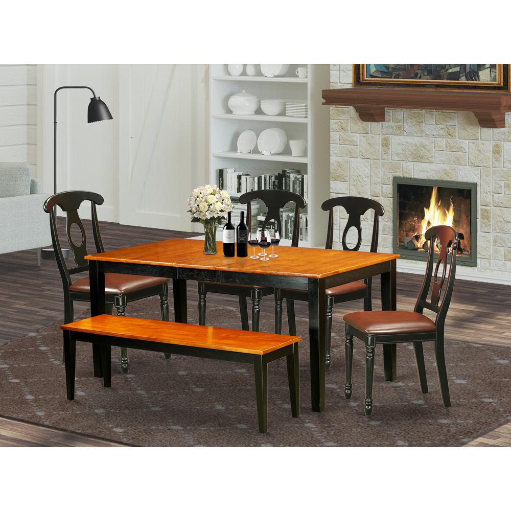 6-Pc  Dining  set  with  bench-Kitchen  Tables  and  4  Dining  Chairs  Plus  bench. Picture 1