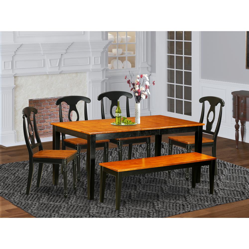 6-PC  Dining  room  set  with  bench-Kitchen  Tables  and  4  Dining  Chairs  Plus  bench. Picture 1