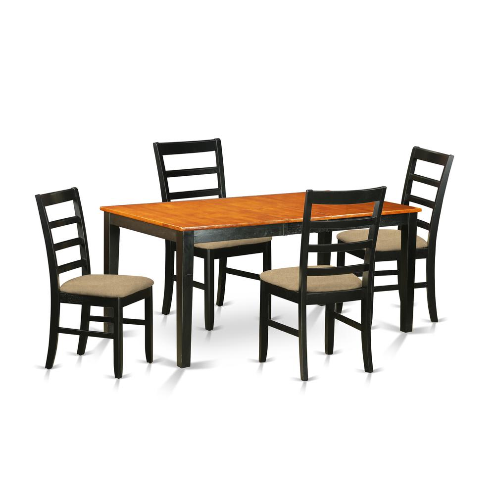 NIPF5-BCH-C 5 Pc Dining room set-Table with Leaf and 4 Dining Chairs. Picture 1