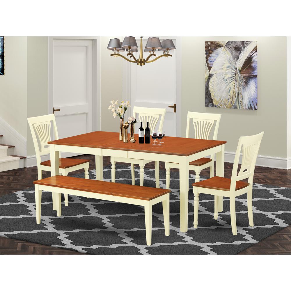 6  Pc  dinette  Table  set  -  Dinette  Table  and  4  Kitchen  Chairs  coupled  with  Bench. Picture 1