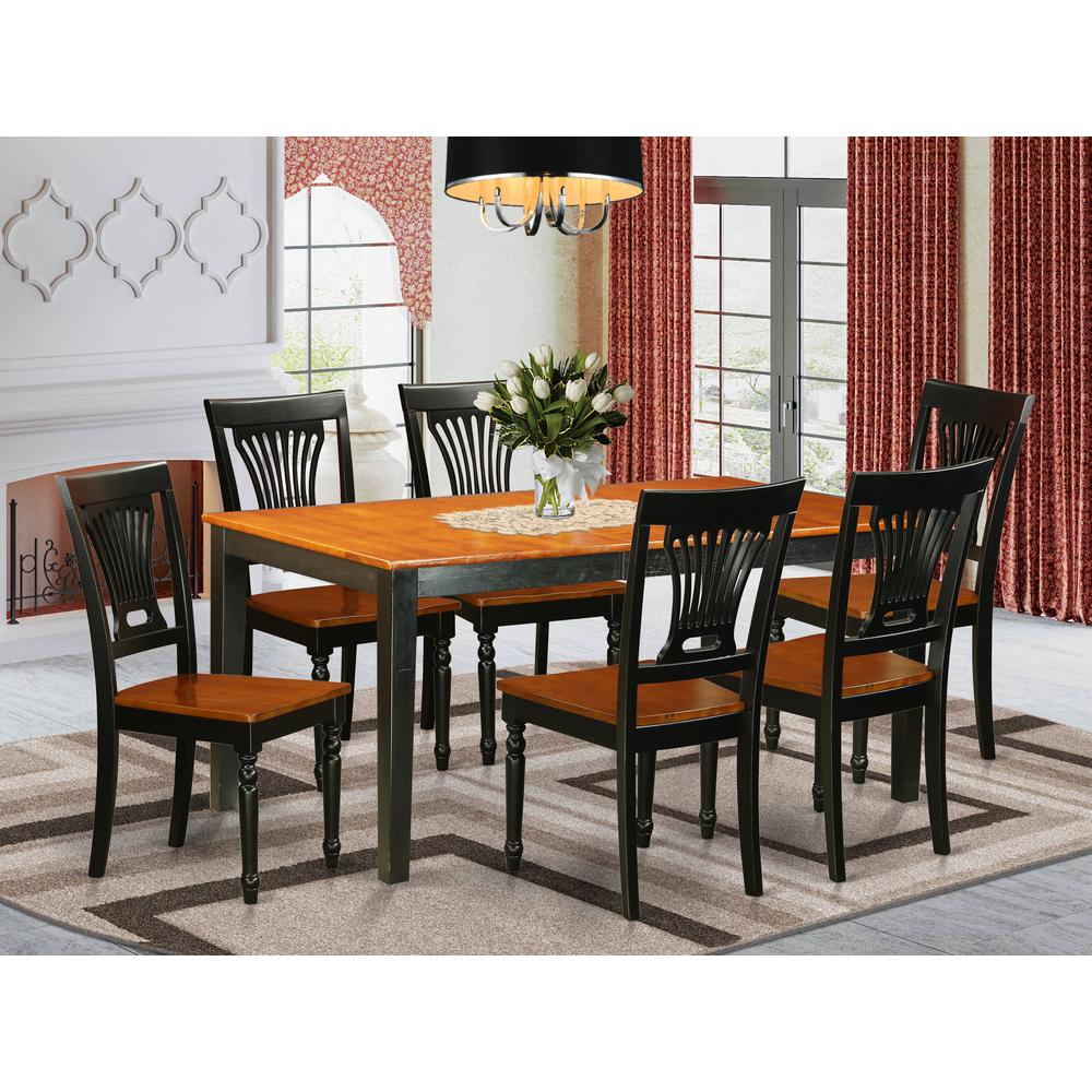 7  PC  Table  set-Dining  Table  and  6  Wood  Dining  Chairs. The main picture.