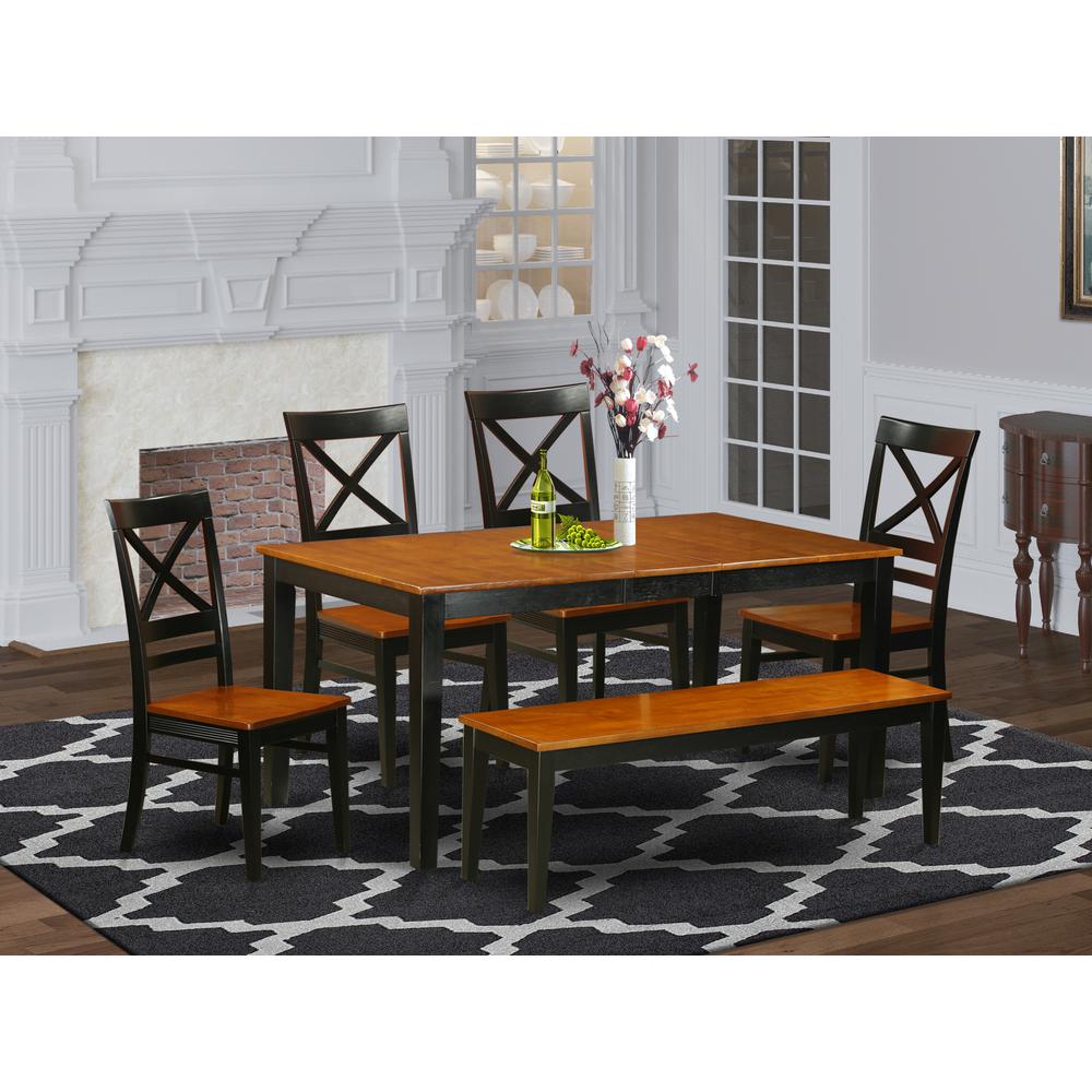 6  PC  Dining  room  set  with  bench-Kitchen  Tables  and  4  Dining  Chairs  Plus  bench. Picture 1