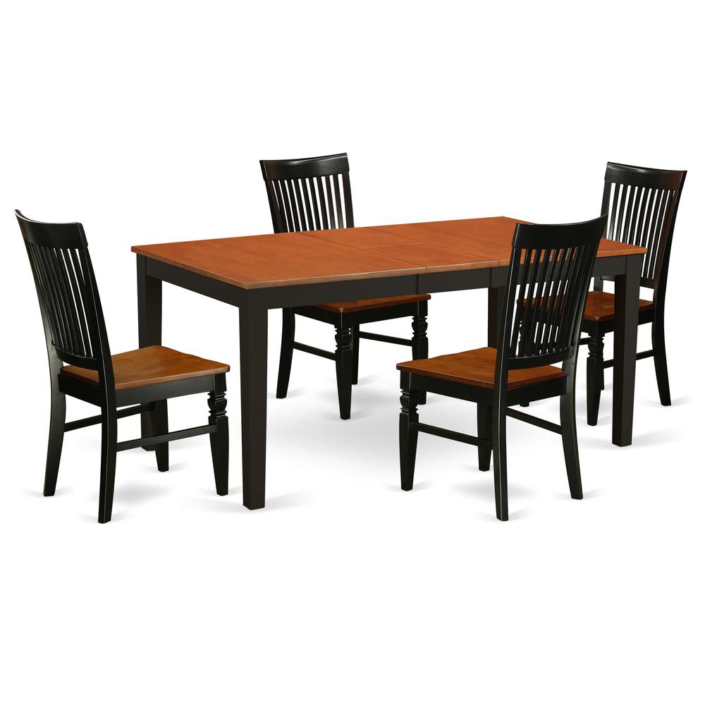 Dining Room Set Black & Cherry, NIWE5-BCH-W. Picture 1