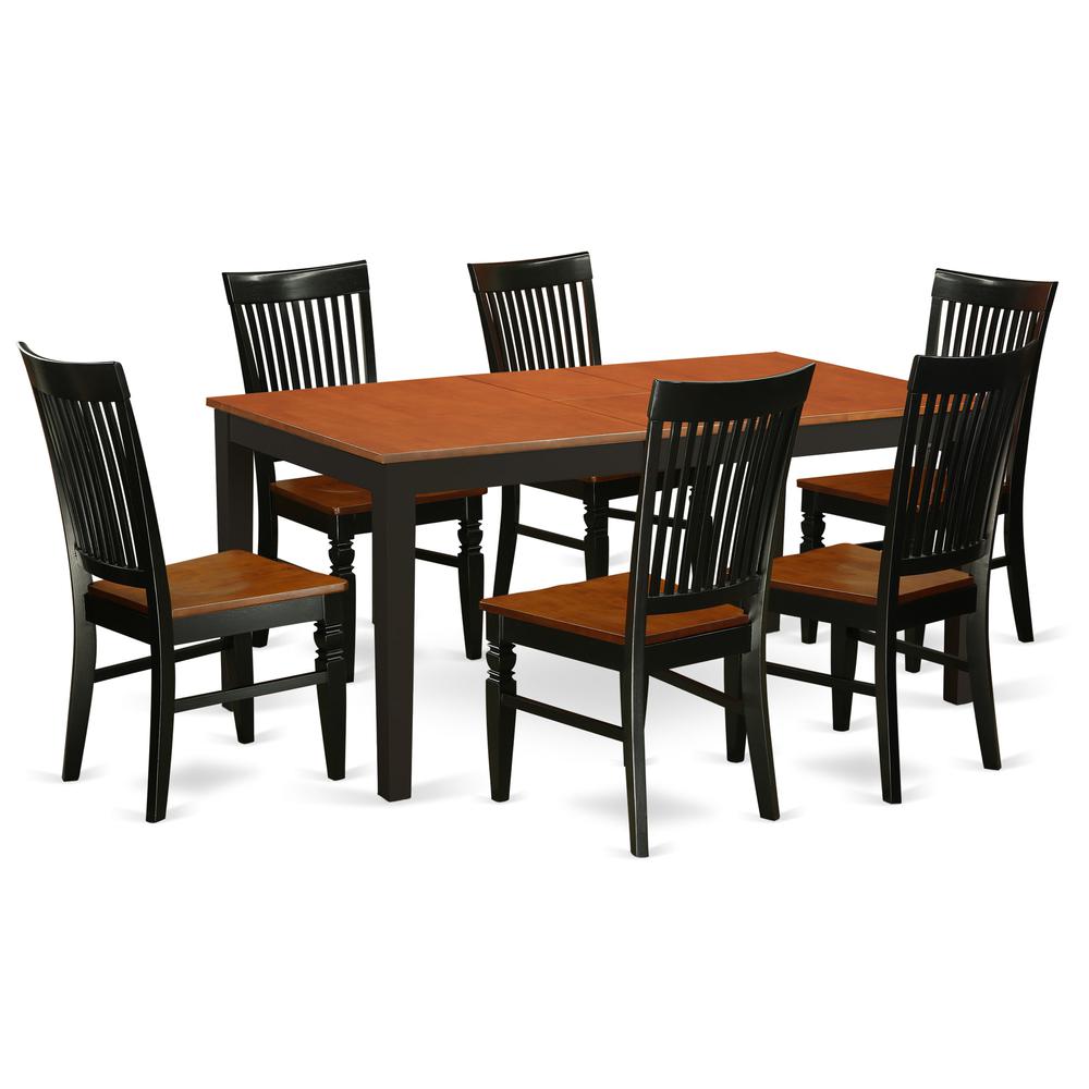 Dining Room Set Black & Cherry, NIWE7-BCH-W. Picture 1