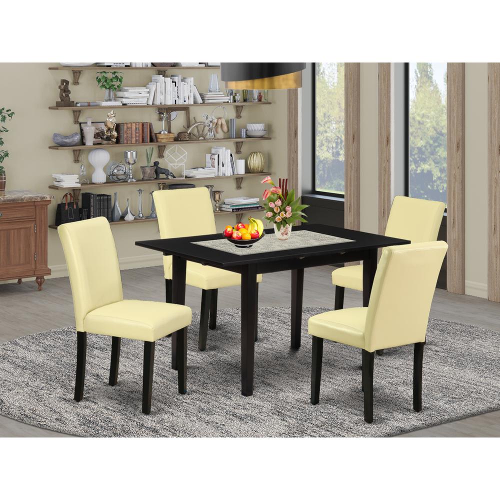 Dining Table- Dining Chairs, NOAB5-BLK-73. Picture 1