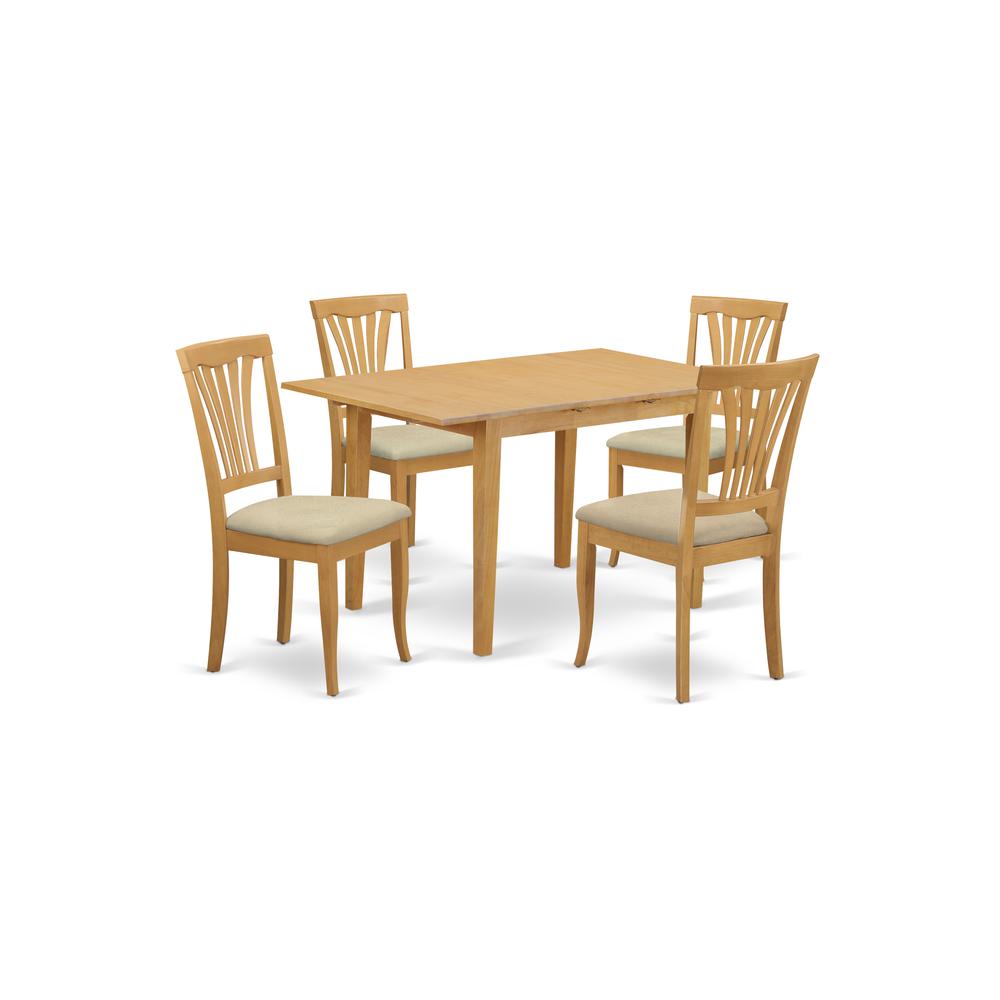 NOAV5-OAK-C 5 Pc Dinette set - Kitchen dinette Table and 4 Kitchen Chairs. Picture 1