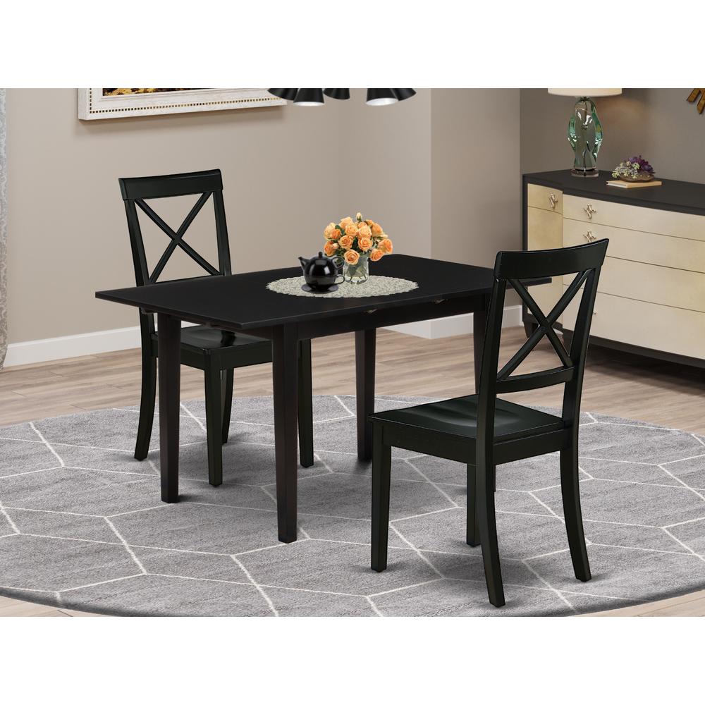 Dining Table- Dining Chairs, NOBO3-BLK-W. Picture 1
