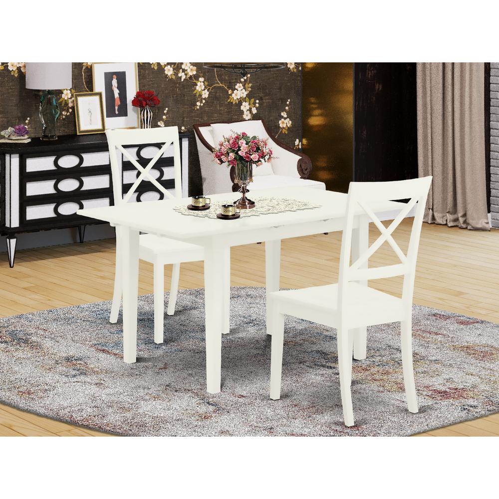 Dining Table- Dining Chairs, NOBO3-WHI-W. Picture 1