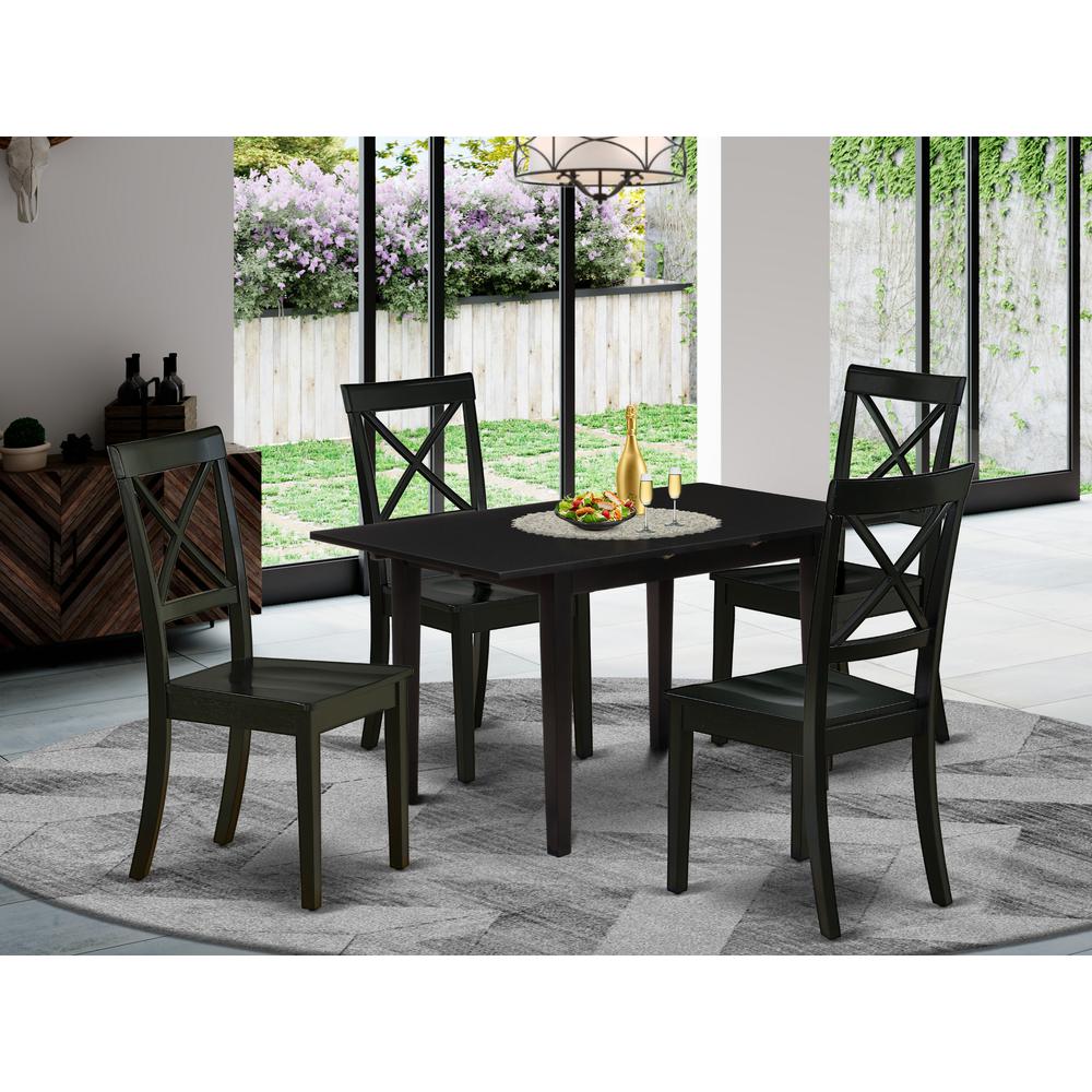 Dining Table- Dining Chairs, NOBO5-BLK-W. Picture 1