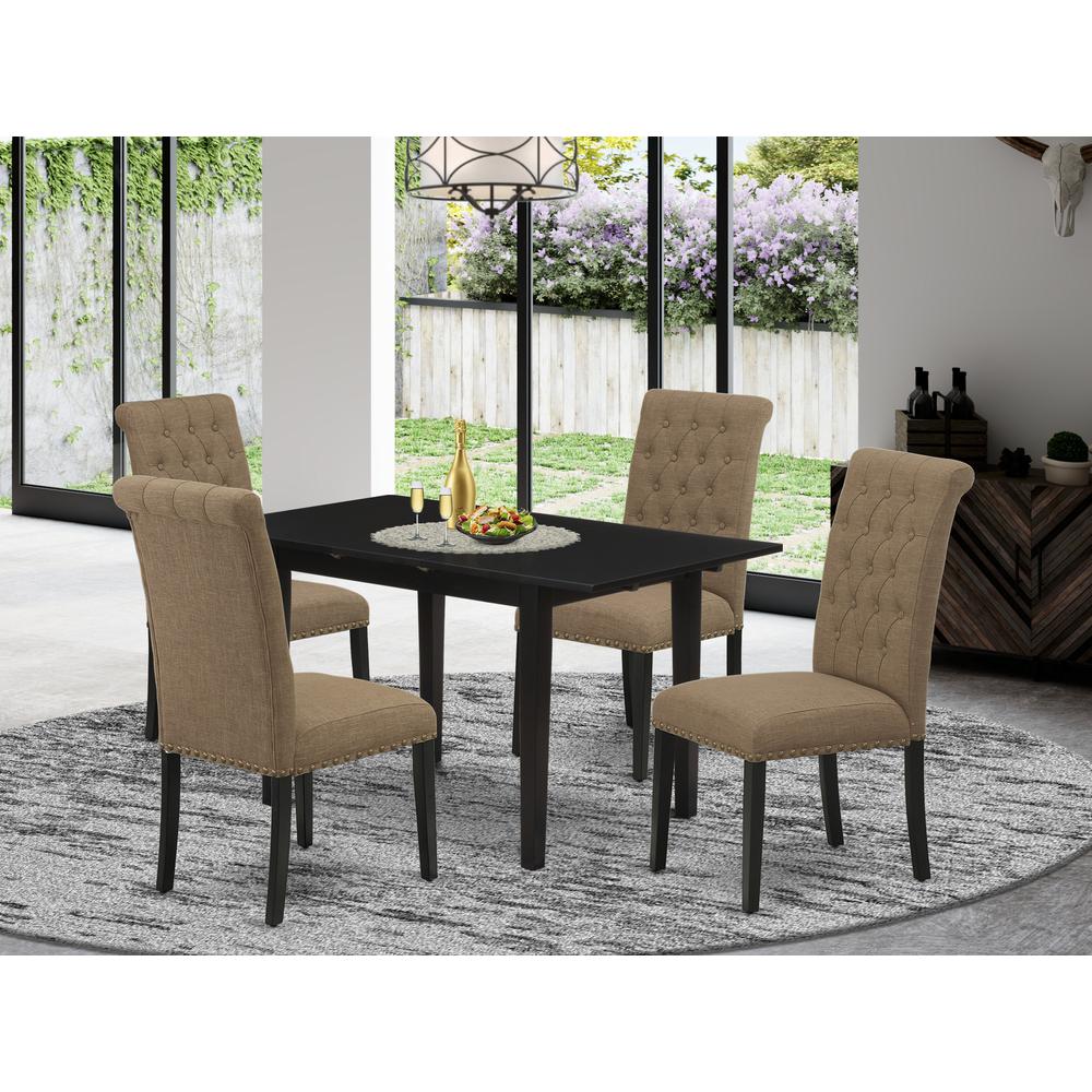 Dining Table- Dining Chairs, NOBR5-BLK-17. Picture 1