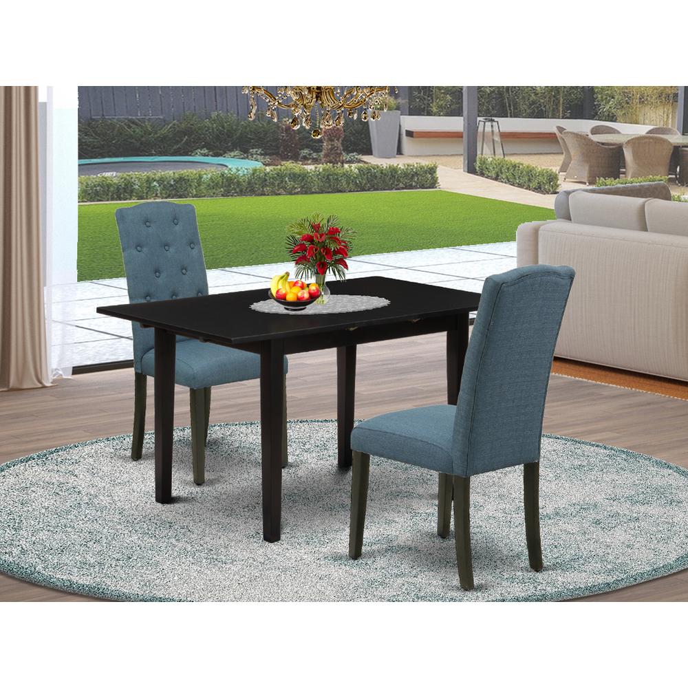 Dining Table- Dining Chairs, NOCE3-BLK-21. Picture 1