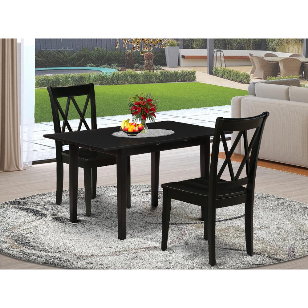 Dining Table- Dining Chairs, NOCL3-BLK-W. Picture 1