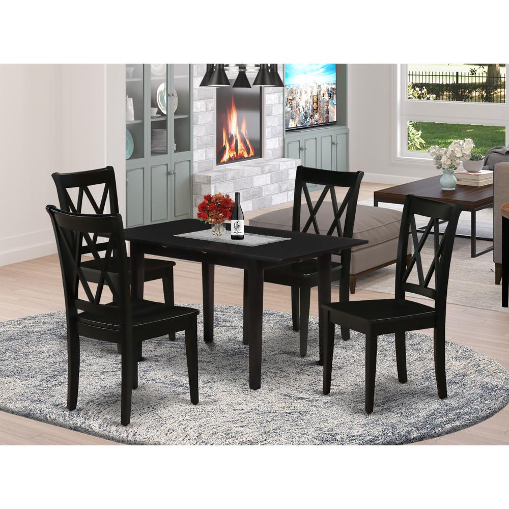 Dining Table- Dining Chairs, NOCL5-BLK-W. Picture 1
