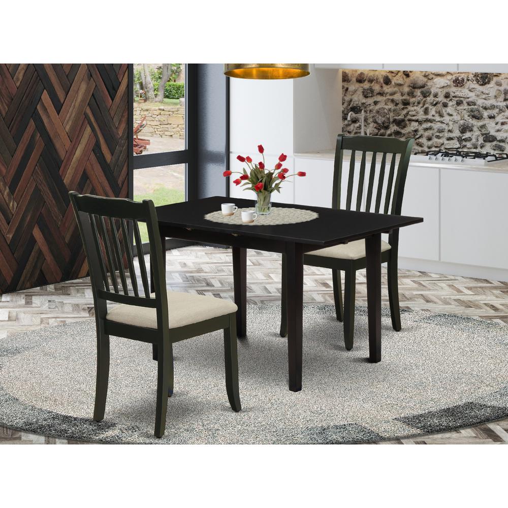 Dining Table- Dining Chairs, NODA3-BLK-C. Picture 1