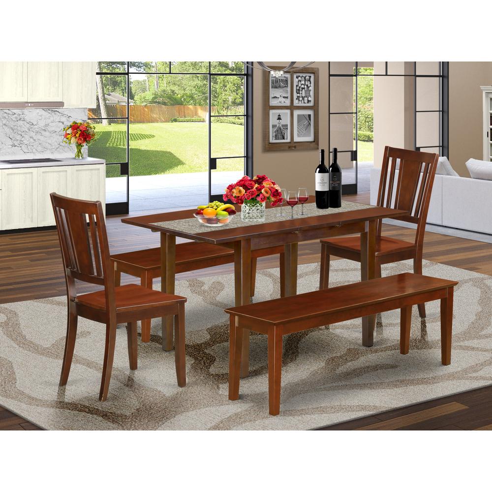 5  PC  dinette  set  for  small  spaces  -  Table  plus  2  Kitchen  Chairs  and  2  Benches. Picture 1