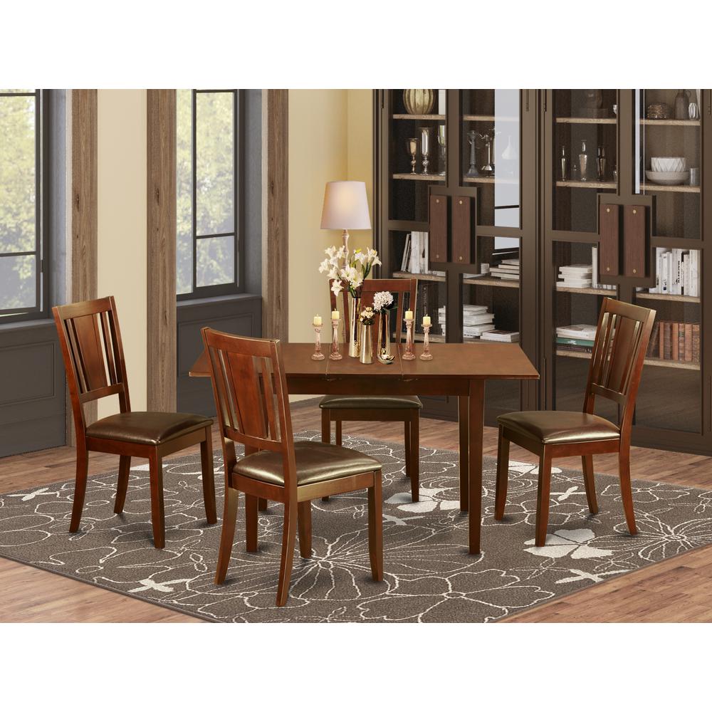 5  Pc  Small  dinette  set  -  Table  with  Leaf  and  4  Kitchen  Chairs. Picture 1