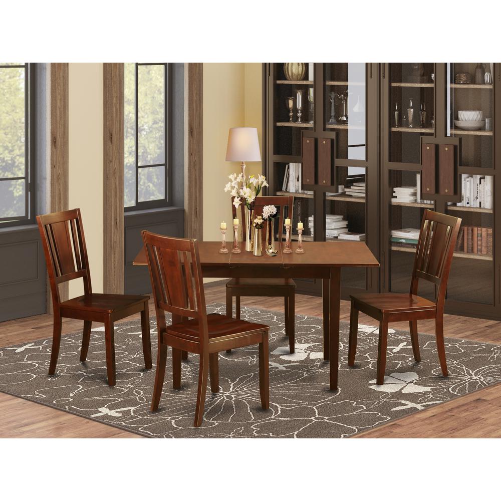 5  Pc  Small  Kitchen  dinette  set  -  Table  with  a  12in  Leaf  and  4  Dining  Table  Chairs. Picture 1