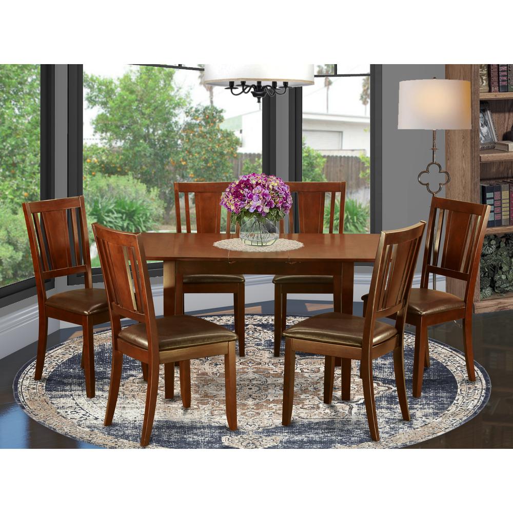 7  Pc  Kitchen  Tables  set  -  Table  with  Leaf  and  6  Dining  Chairs. Picture 1