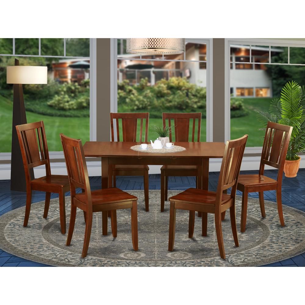 7  Pc  Kitchen  Dining  Tables  set  -  Table  with  Leaf  and  6  Dining  Chairs. Picture 1