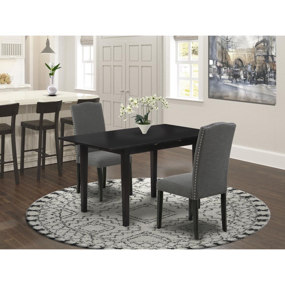 Dining Table- Parson Chairs, NOEN3-BLK-20. Picture 1