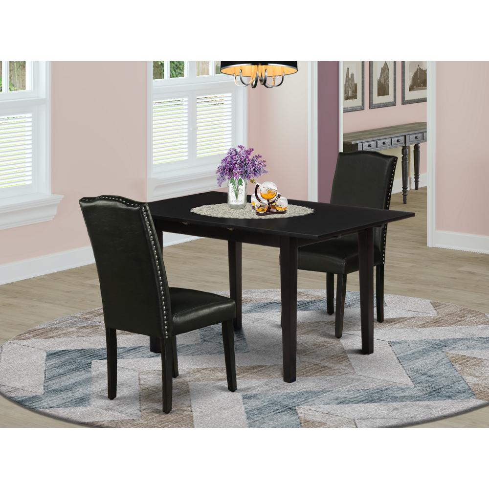 Dining Table- Parson Chairs, NOEN3-BLK-69. Picture 1