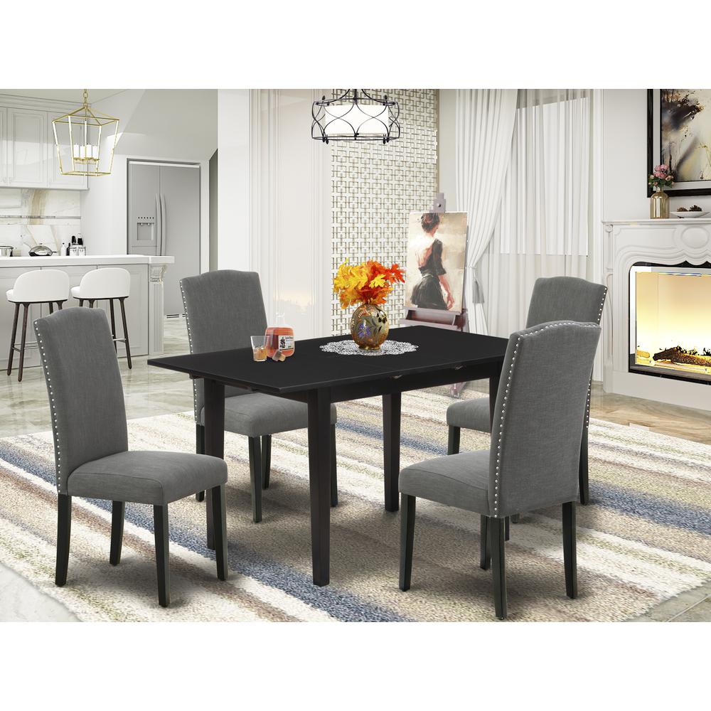 Dining Table- Parson Chairs, NOEN5-BLK-20. Picture 1