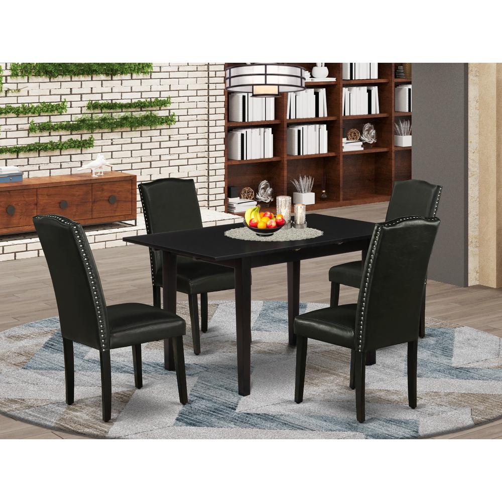 Dining Table- Parson Chairs, NOEN5-BLK-69. Picture 1