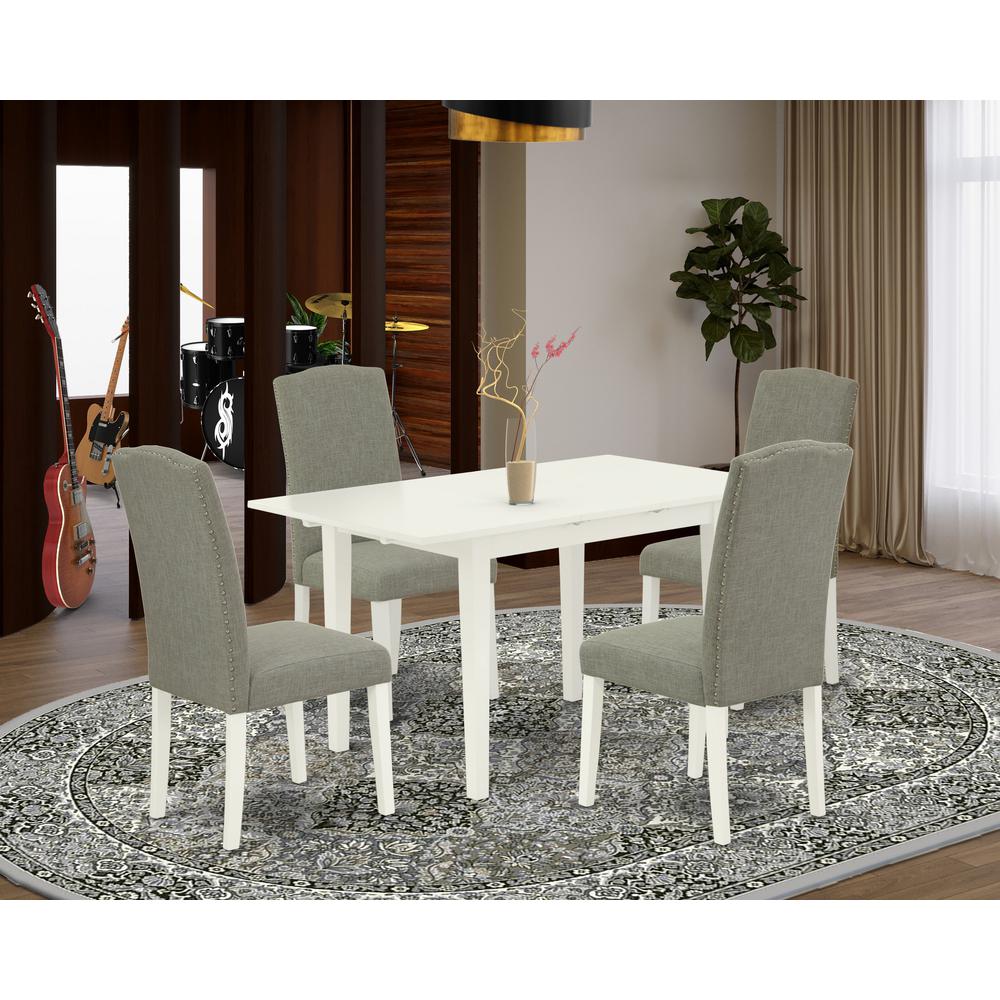 Dining Table- Parson Chairs, NOEN5-LWH-06. Picture 1