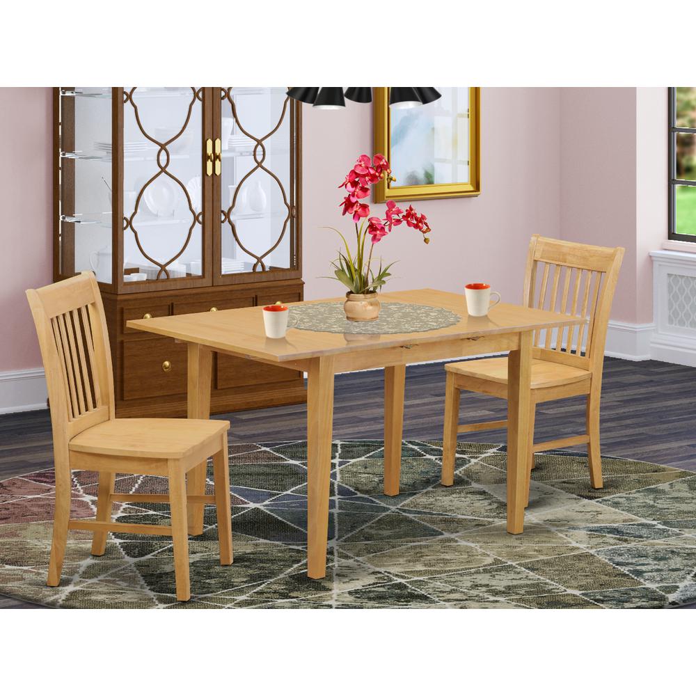 3  Pc  Kitchen  nook  Dining  set-  dinette  Table  with  a  12in  leaf  and  2  Kitchen  Chairs. Picture 1
