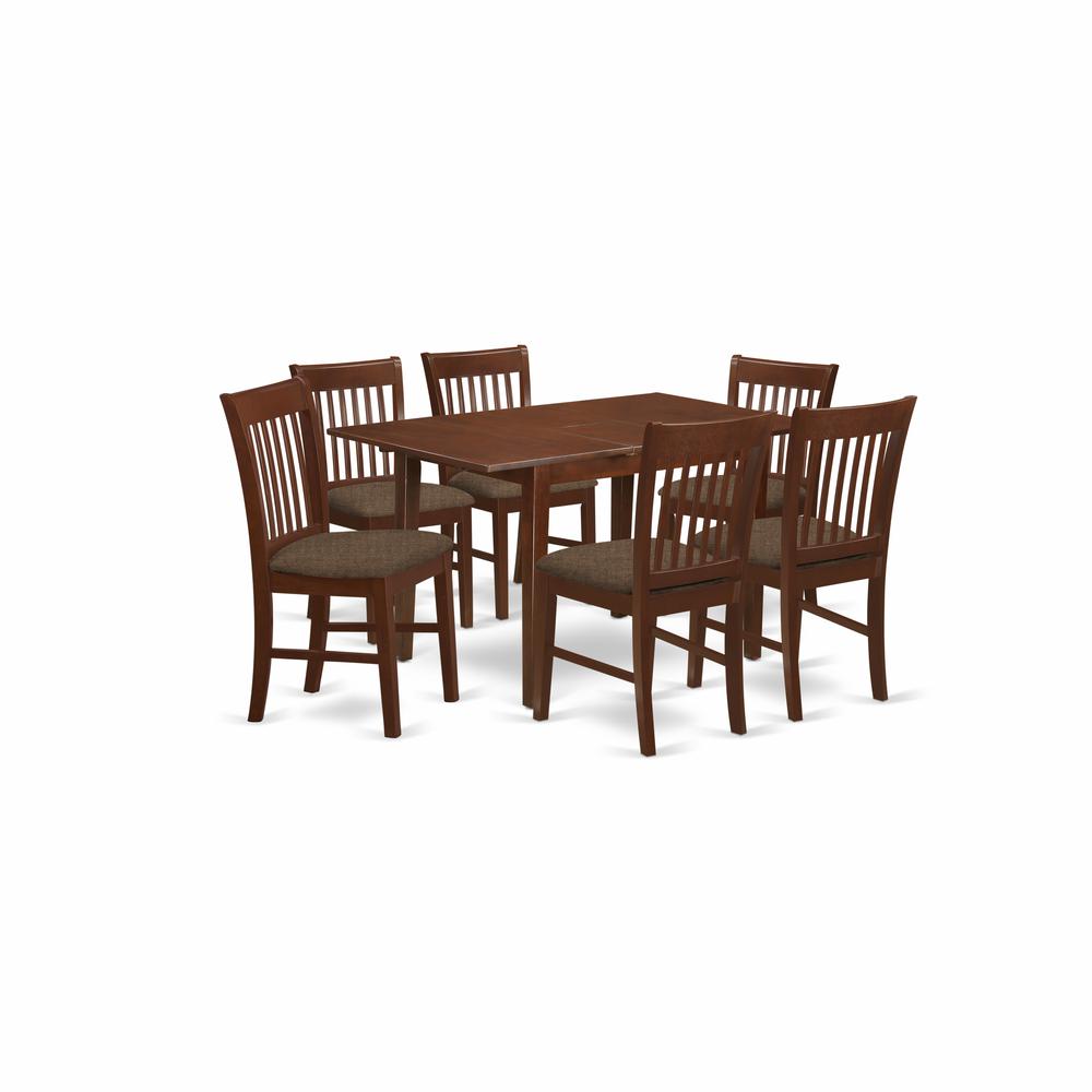 7  Pc  Kitchen  nook  Dining  set  -Table  with  Leaf  and  6  Dining  Chairs. Picture 1
