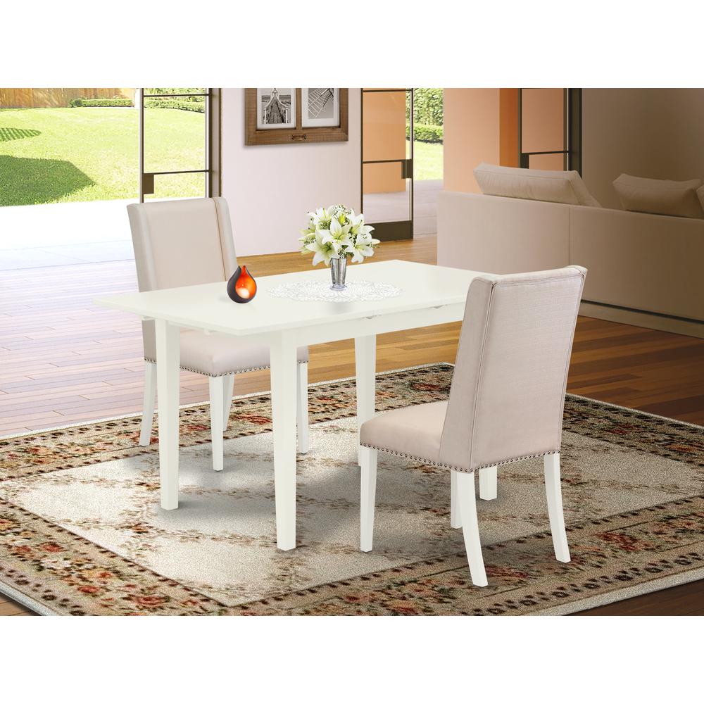 Dining Table- Parson Chairs, NOFL3-LWH-01. Picture 1