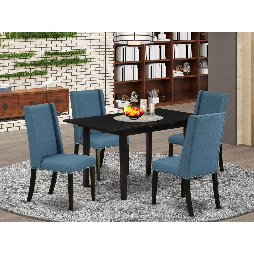Dining Table- Parson Chairs, NOFL5-BLK-21. Picture 1