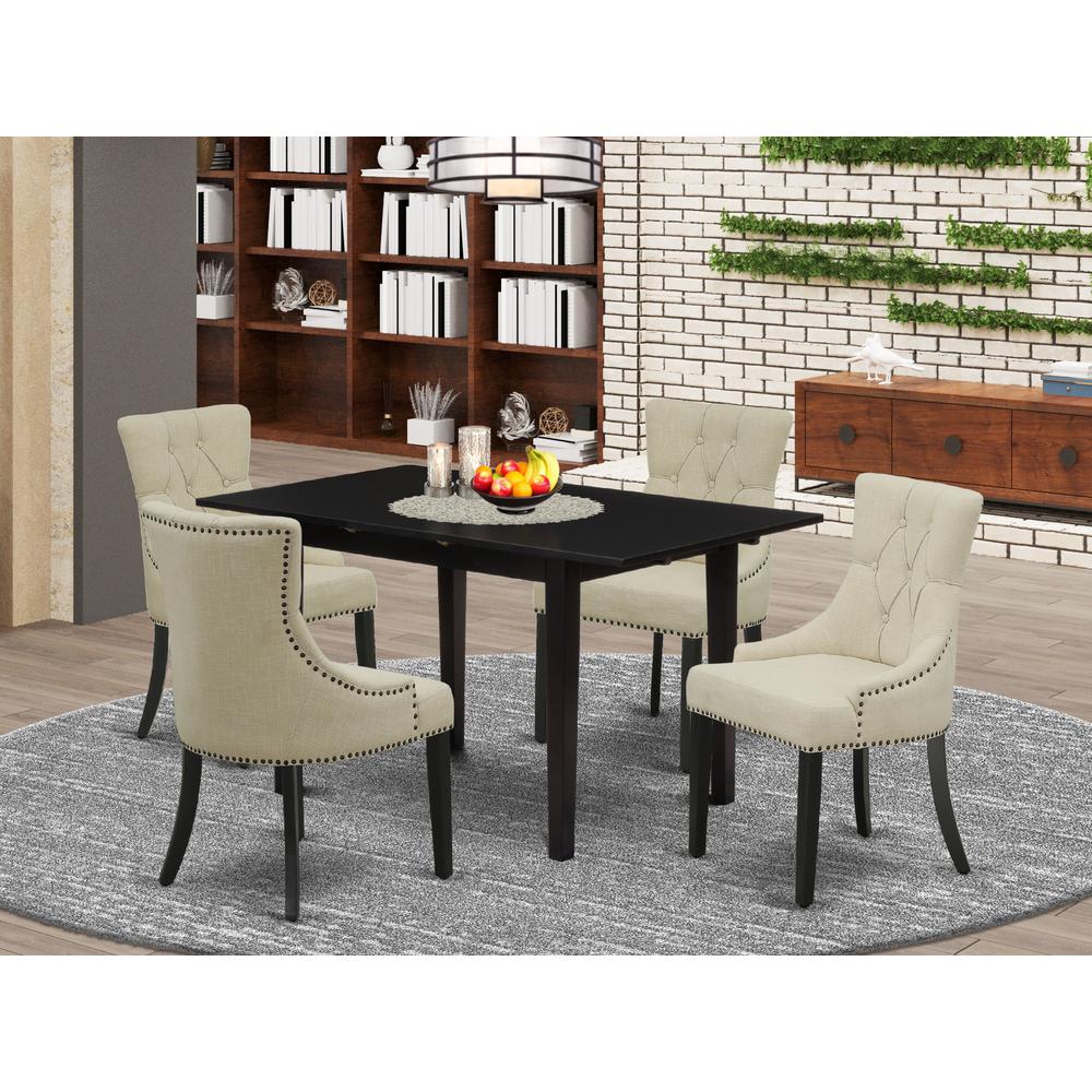 Dining Table- Parson Chairs, NOFR5-BLK-02. Picture 1