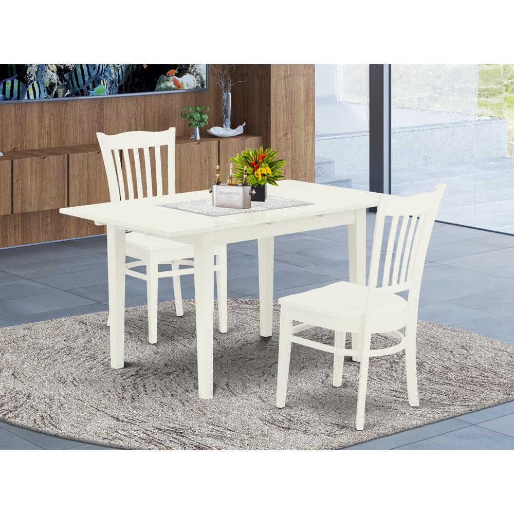 Dining Table- Dining Chairs, NOGR3-WHI-W. Picture 1