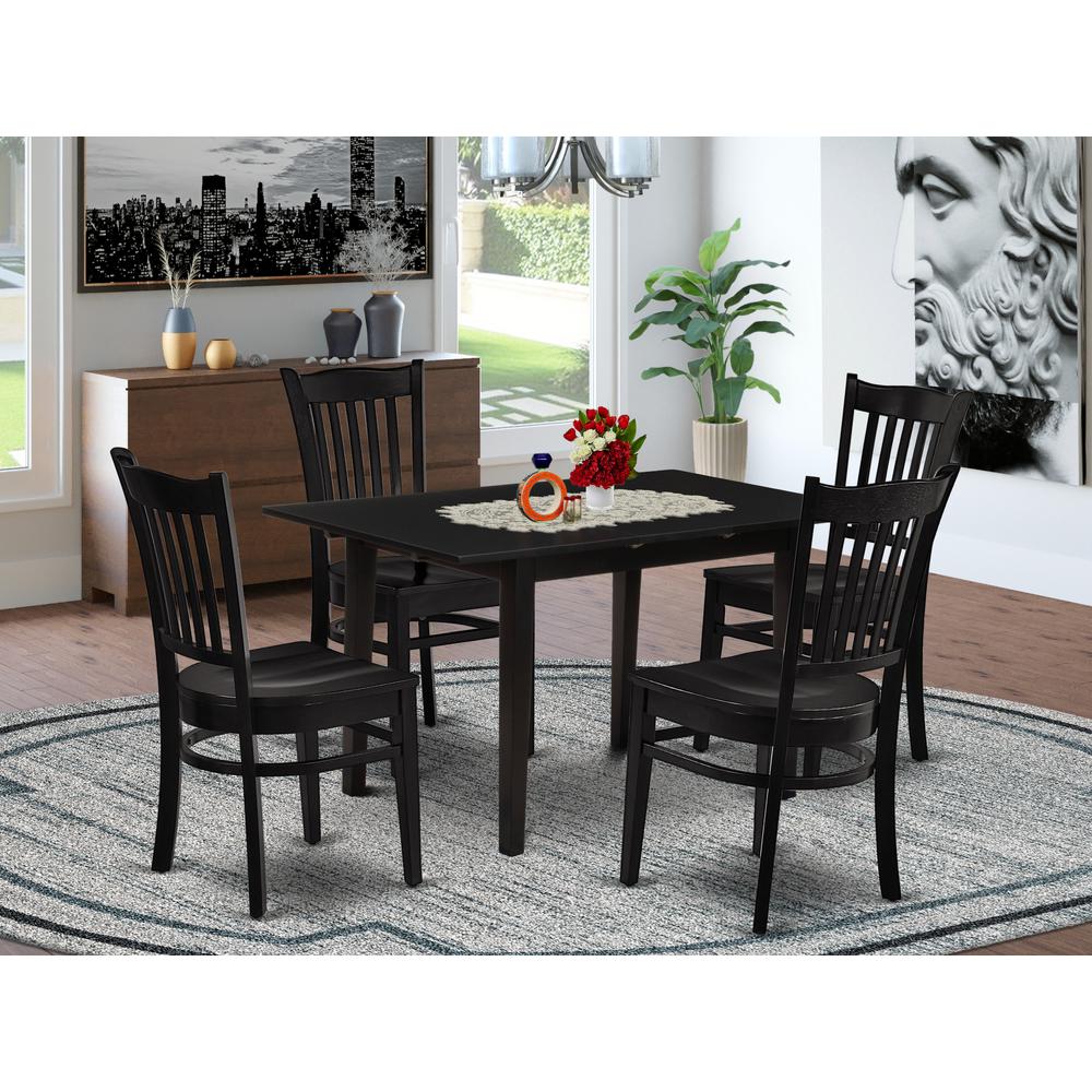 Dining Table- Dining Chairs, NOGR5-BLK-W. Picture 1