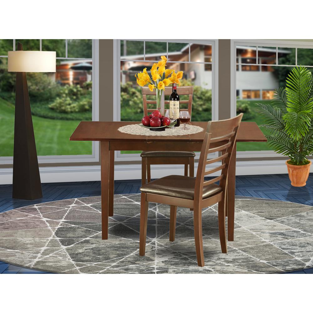 3  Pc  small  Kitchen  Table  set  -  Table  with  Leaf  and  2  Kitchen  Dining  Chairs. Picture 1