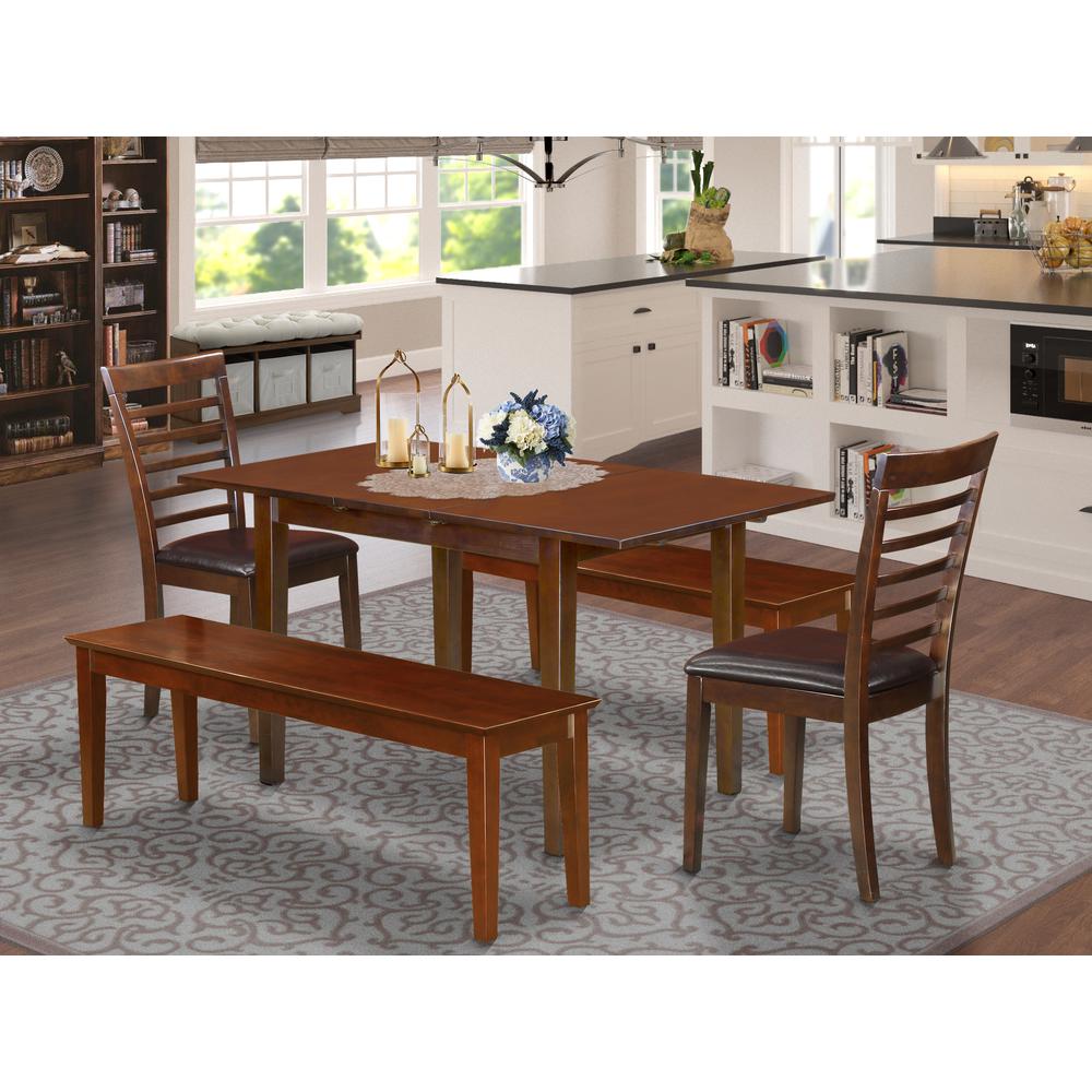 5  Pc  Kitchen  nook  Dining  set  -  Table  plus  2  Dining  Table  Chairs  and  2  Benches. Picture 1