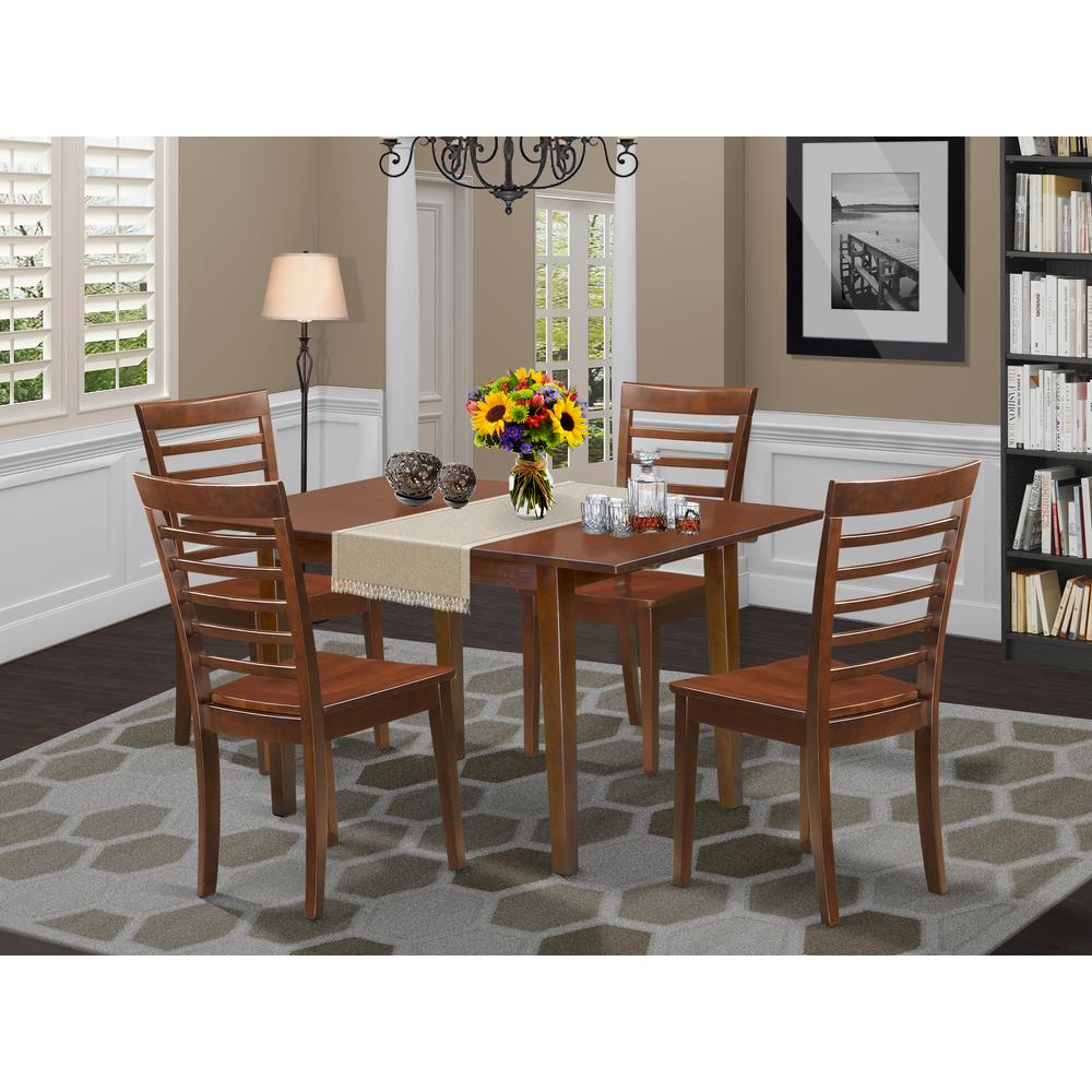 5  Pc  Kitchen  Table  set  -  Table  with  a  12in  Leaf  and  4  Kitchen  Dining  Chairs. Picture 1