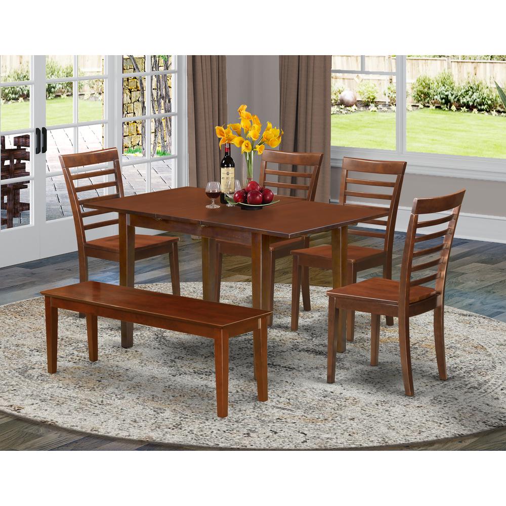 6  Pc  Kitchen  dinette  set  -  Table  and  4  Kitchen  Dining  Chairs  plus  Bench. Picture 1