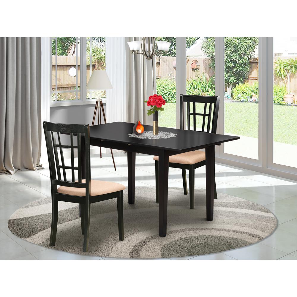 Dining Table- Dining Chairs, NONI3-BLK-C. Picture 1
