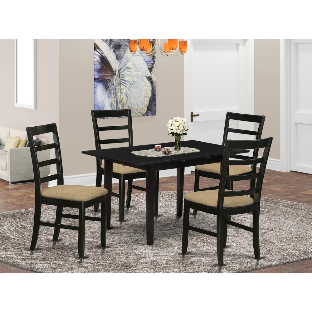 Dining Table- Dining Chairs, NOPF5-BLK-C. Picture 1