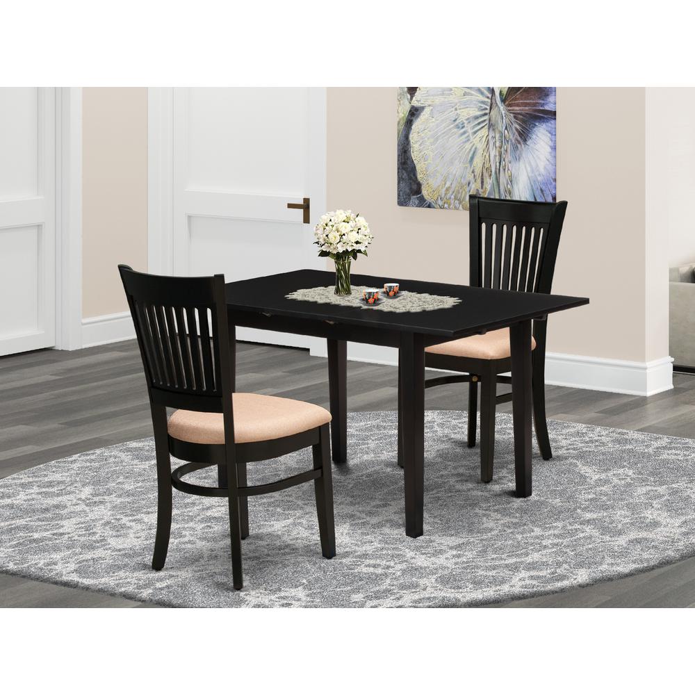 Dining Table- Dining Chairs, NOVA3-BLK-C. Picture 1