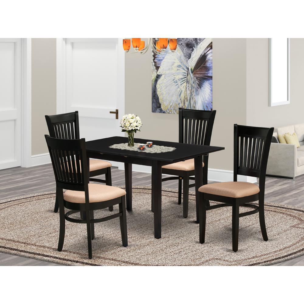 Dining Table- Dining Chairs, NOVA5-BLK-C. Picture 1