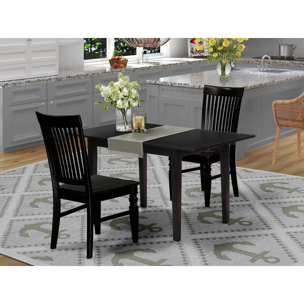 Dining Table- Dining Chairs, NOWE3-BLK-W. Picture 1