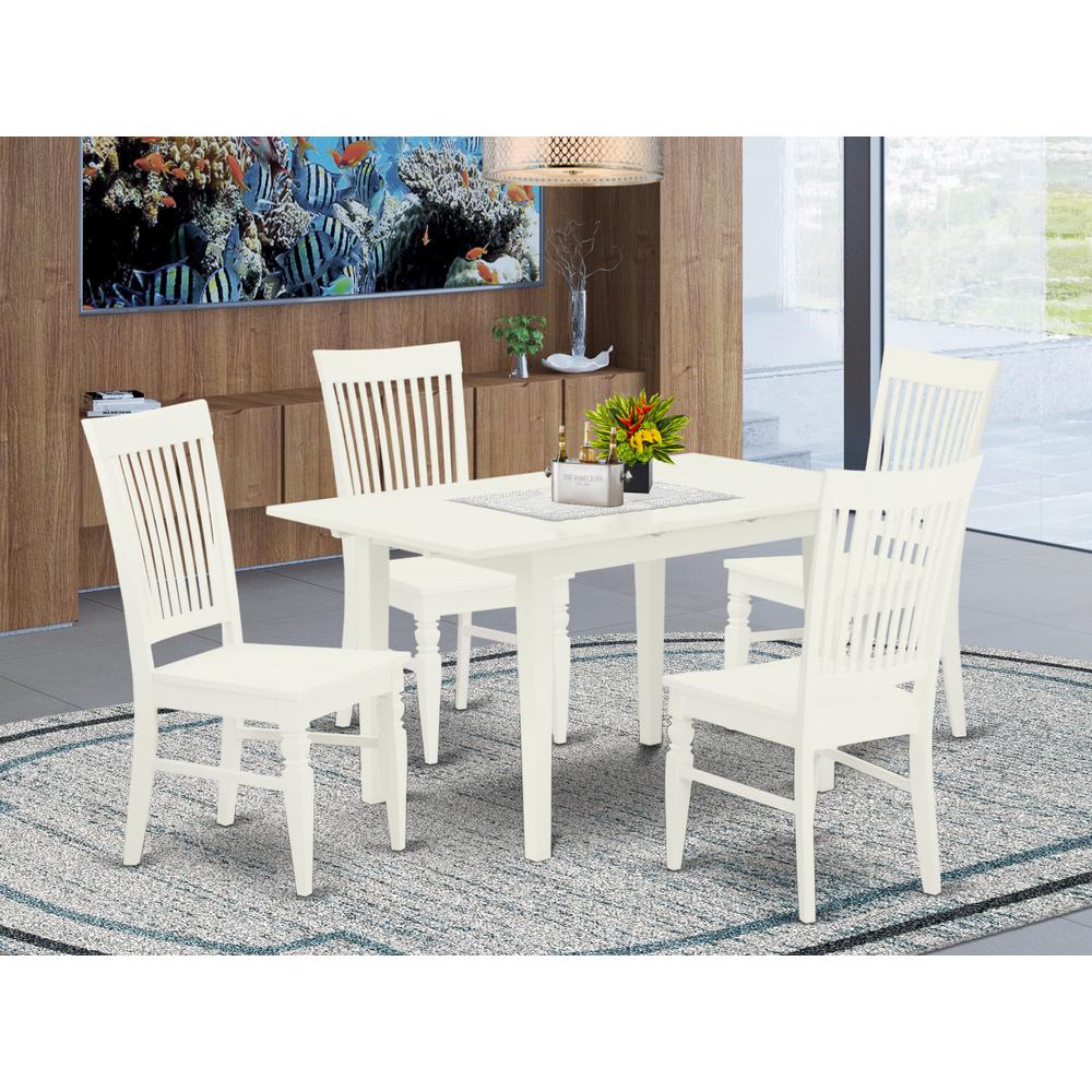 Dining Table- Dining Chairs, NOWE5-WHI-W. Picture 1