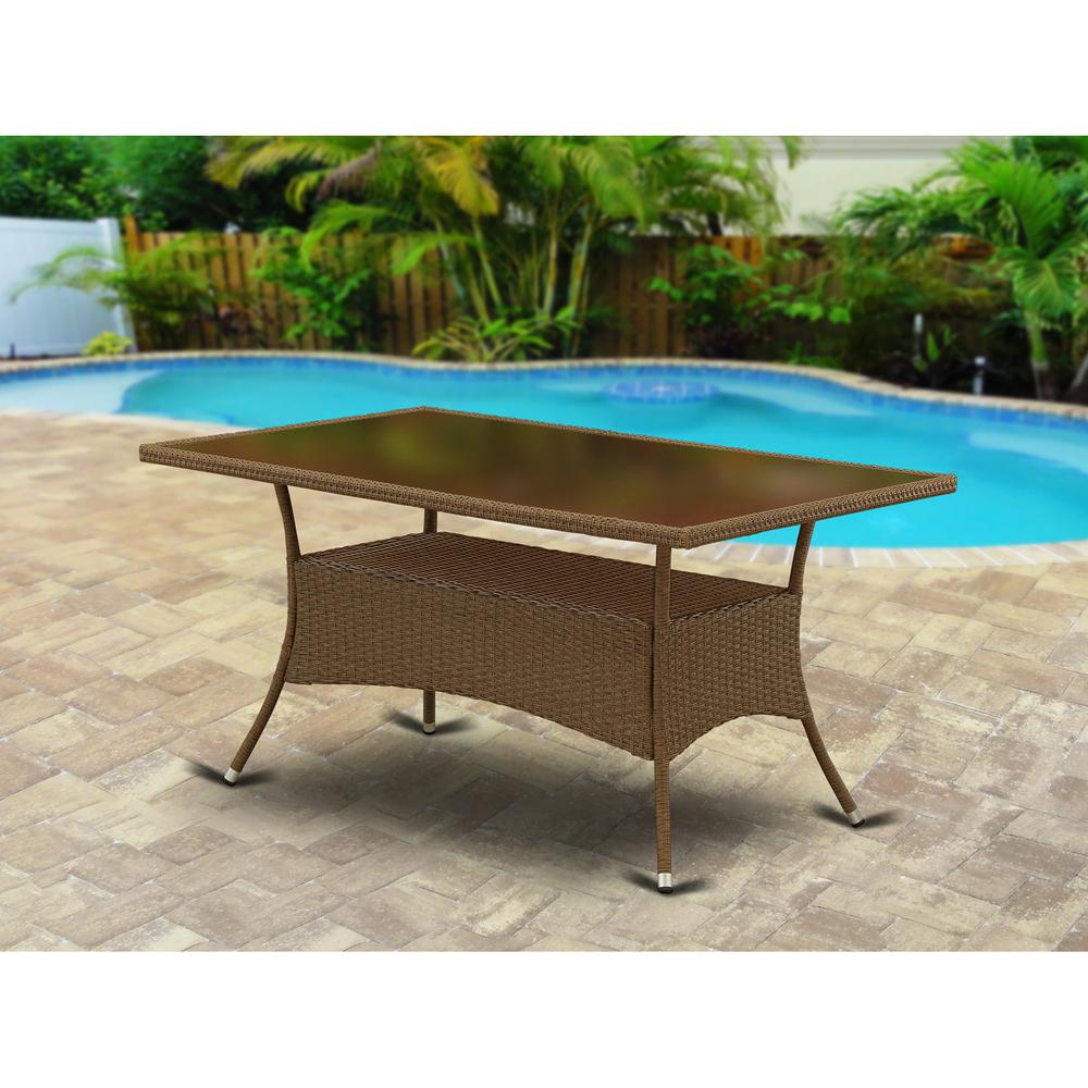 Wicker Patio Table Brown, OSLTG02. Picture 1
