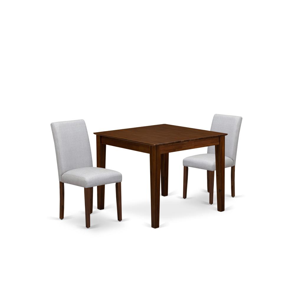 3 Pc Dining Table Set Consist of a Square Table and 2 Parson Chairs. Picture 6