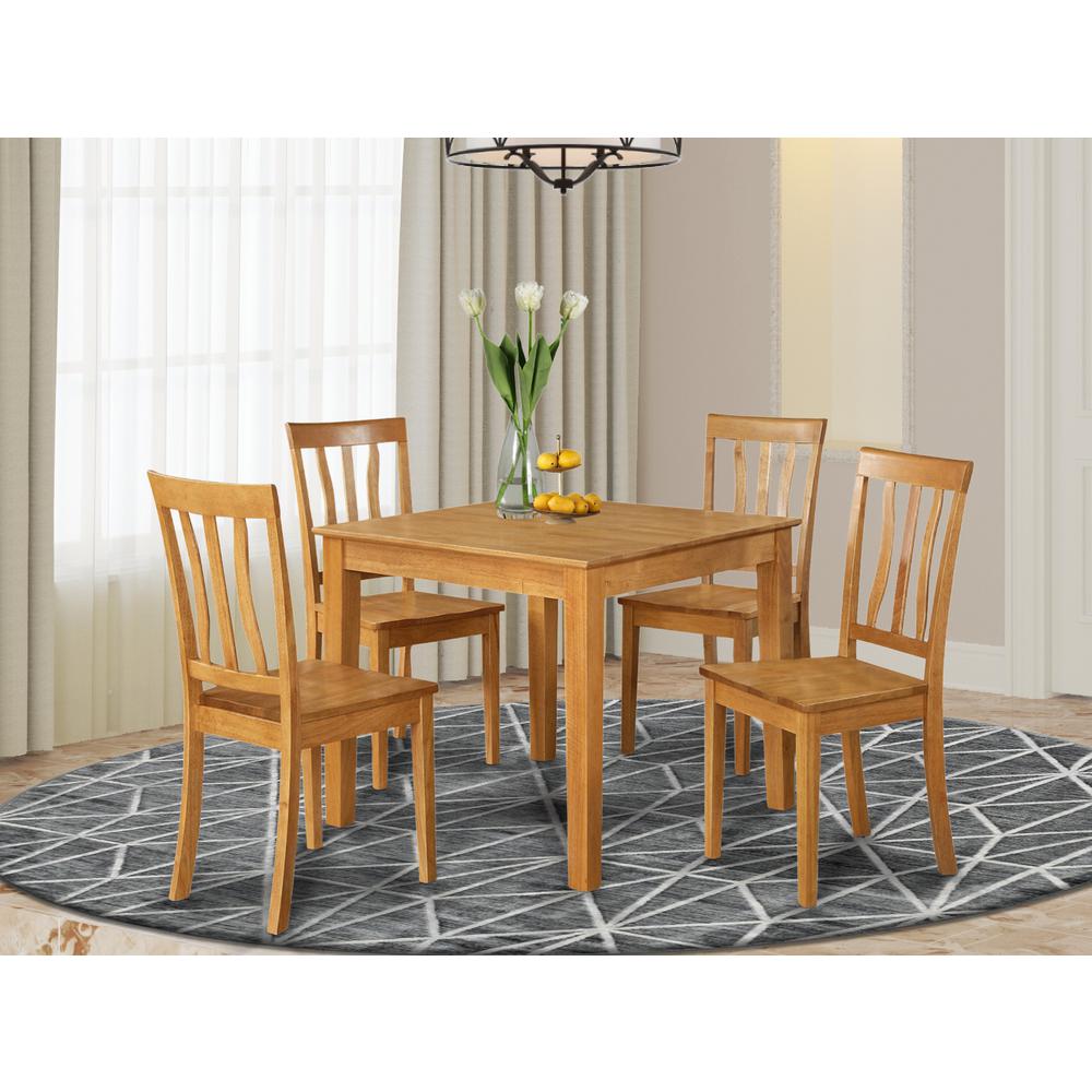 5  Pc  Kitchen  Table  -square  Table  and  4  Kitchen  Chairs. Picture 1