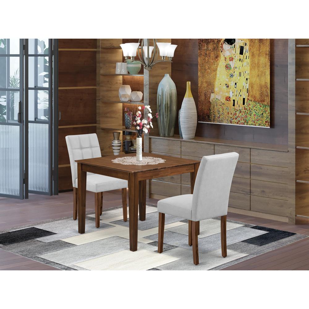 3 Piece Dining Room Table Set consists A Wooden Table. Picture 1